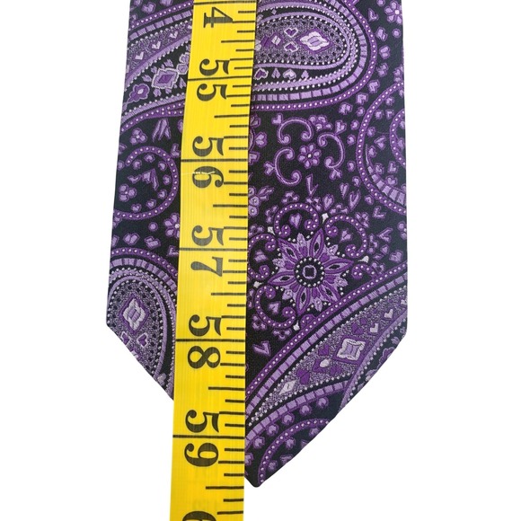 Van Heusen Necktie Men's Multi-color Striped Purple Paisley 2-Piece Set - Picture 10 of 11